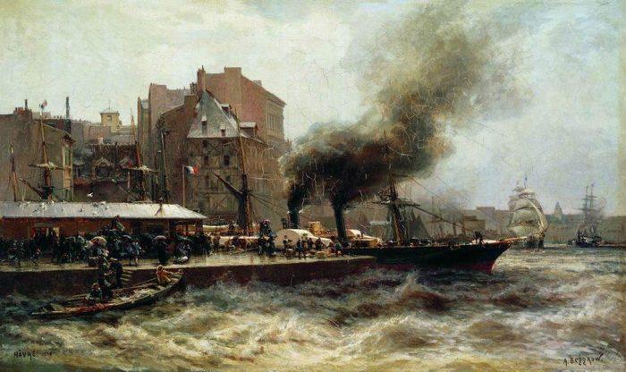 "Гавр. Вход в порт во время прилива", 1876 г.